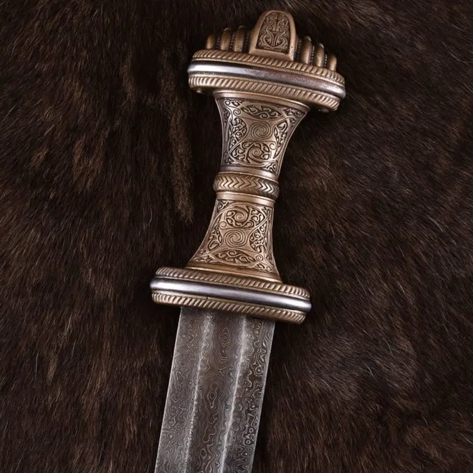 Deepeeka Angelsaksisch Zwaard Fetter Lane, Damaststaal 3 Deepeeka Angelsaksisch Zwaard Fetter Lane, Damaststaal - Afbeelding 3