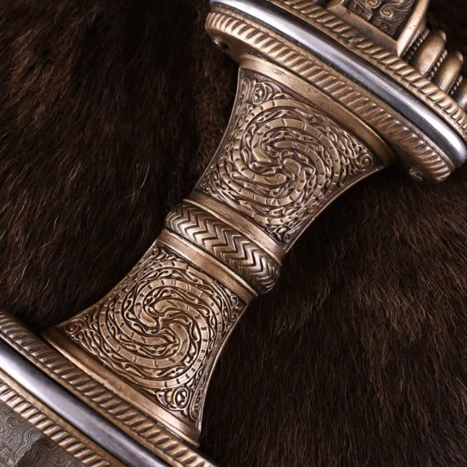 Deepeeka Angelsaksisch Zwaard Fetter Lane, Damaststaal 5 Deepeeka Angelsaksisch Zwaard Fetter Lane, Damaststaal - Afbeelding 5