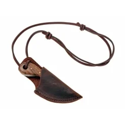 Damascusstalen Nekmes Met Houten Handvat -Viking zwaarden Winkel damascusstalen nekmes met houten handvat 2