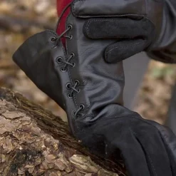 Epic Armoury Leren Middeleeuwse Handschoenen, Zwart -Viking zwaarden Winkel leren middeleeuwse handschoenen zwart 5
