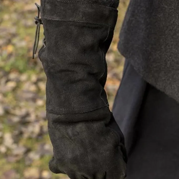 Epic Armoury Leren Vechthandschoenen Suede, Zwart 2 Epic Armoury Leren Vechthandschoenen Suede, Zwart - Afbeelding 2