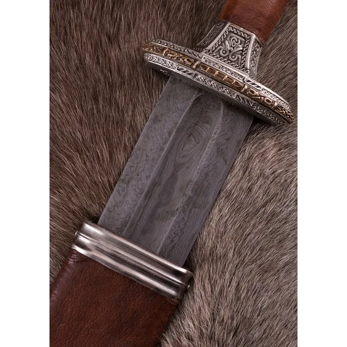 Deepeeka Vendelzwaard Uppsala 7de-8ste Eeuw, Messing Gevest, Damast 6 Deepeeka Vendelzwaard Uppsala 7de-8ste Eeuw, Messing Gevest, Damast - Afbeelding 6