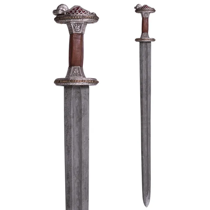 Deepeeka Vendelzwaard Uppsala 7de-8ste Eeuw, Messing Gevest, Damast 1 Deepeeka Vendelzwaard Uppsala 7de-8ste Eeuw, Messing Gevest, Damast