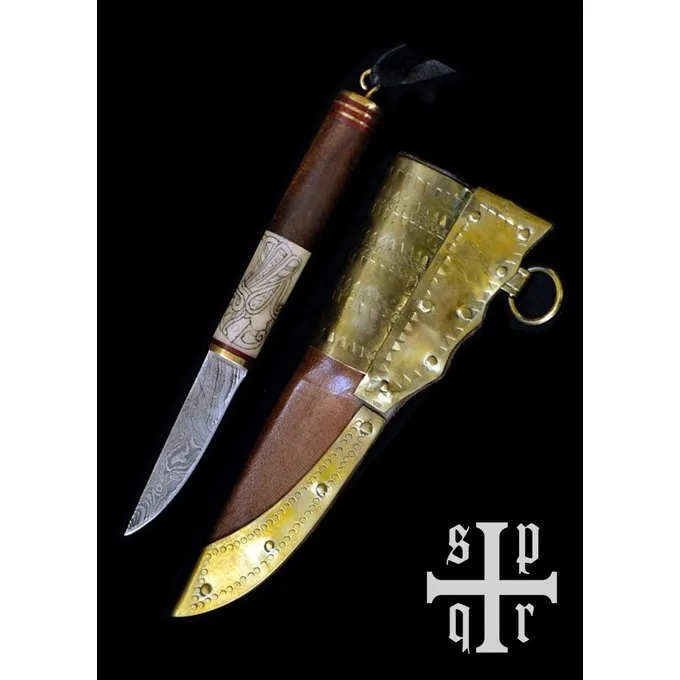 SPQR Vikingmes Odin's Raven, Damascusstaal 3 SPQR Vikingmes Odin's Raven, Damascusstaal - Afbeelding 3