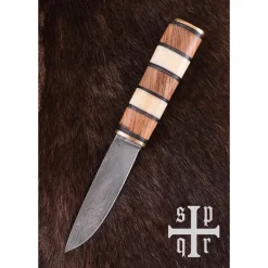 SPQR Vikingmes Visby, Damascusstaal 8 SPQR Vikingmes Visby, Damascusstaal -Viking zwaarden Winkel vikingmes visby damascusstaal 2